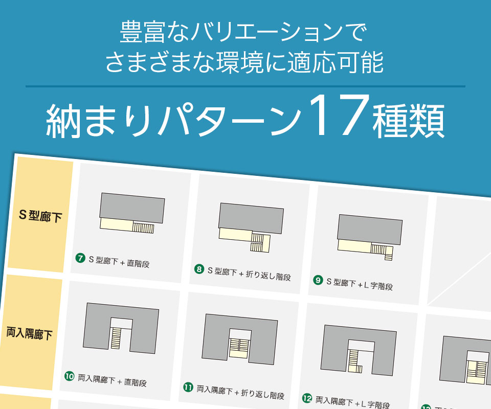 アパット 屋外用鉄骨階段廊下ユニット