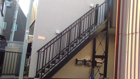 階段単体 直階段 屋外用鉄骨階段廊下ユニットアパット